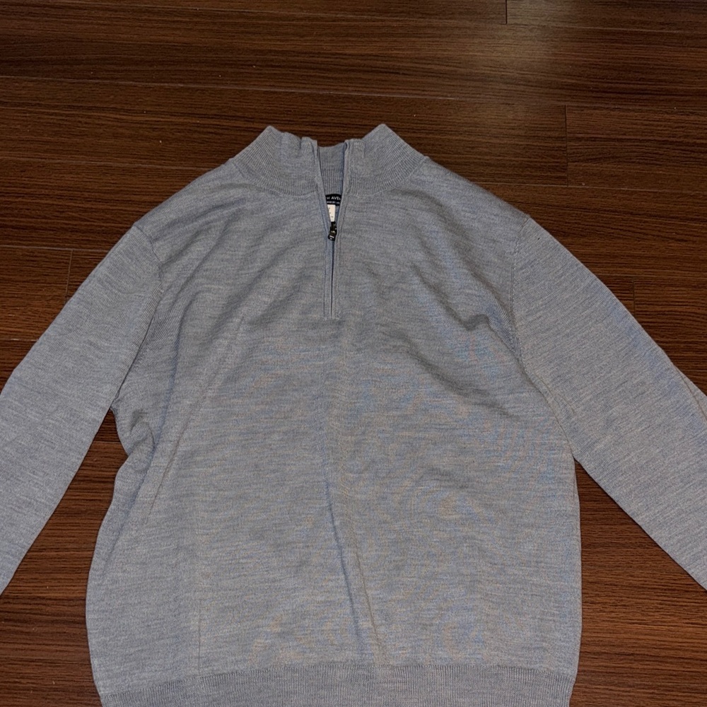 Saks Fifth Avenue Light Gray Merino Wool Blend Sweater